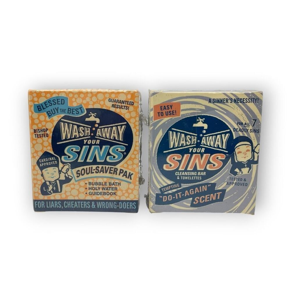 Wash Away Your Sins Bubble Bath Bar Cleansing Bar Towelette Holy Water Gag Gift